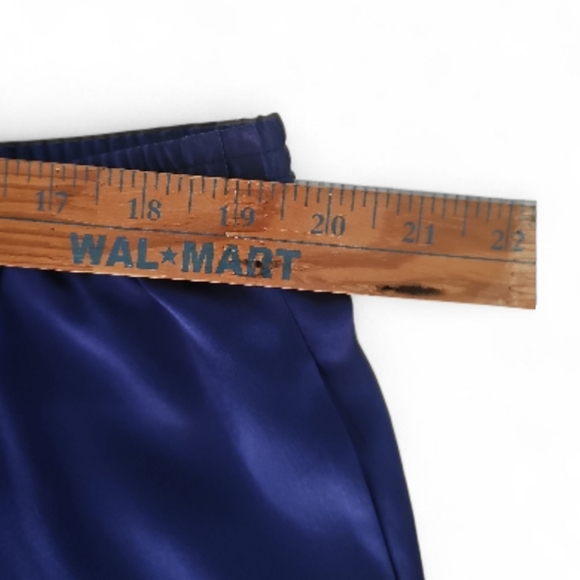 Ellen Tracy 100% Silk Royal Blue Pants Plus Sz 24 Vintage Luxe Holiday Lounge - Picture 15 of 15